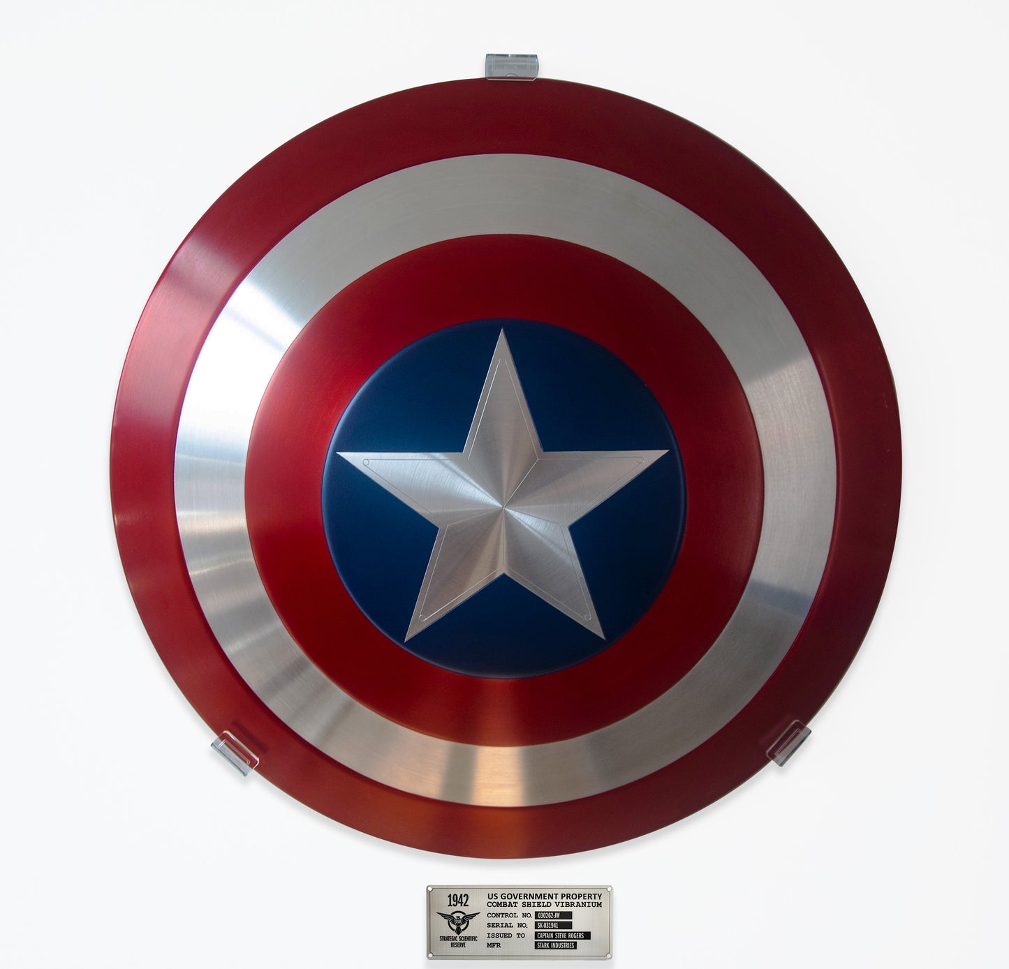 Captain America Shield Wall Mount and Serial Plate Property Tag