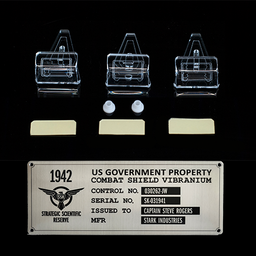 Captain America Shield Wall Mount and Serial Plate Property Tag