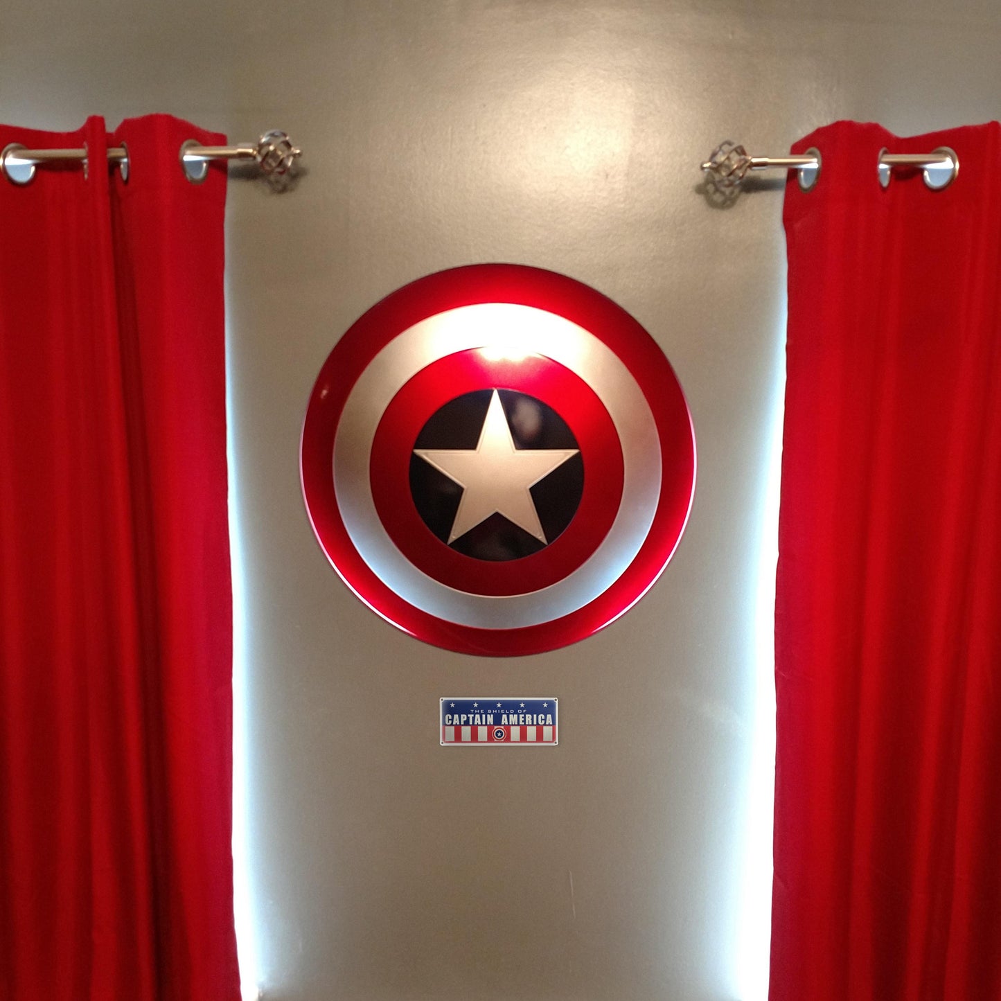 Captain America Shield Wall Mount and Serial Plate Property Tag