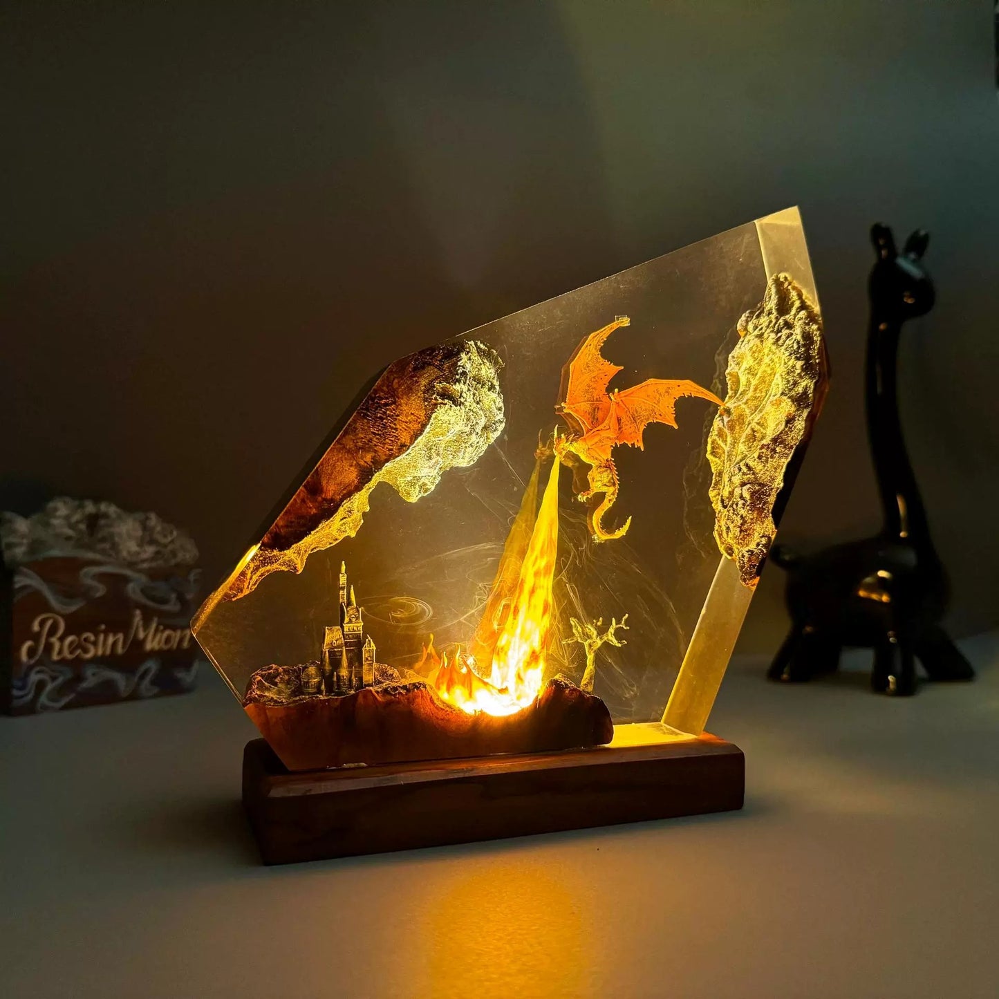 Game of Thrones Fire Dragon Handmade Diorama Lamp