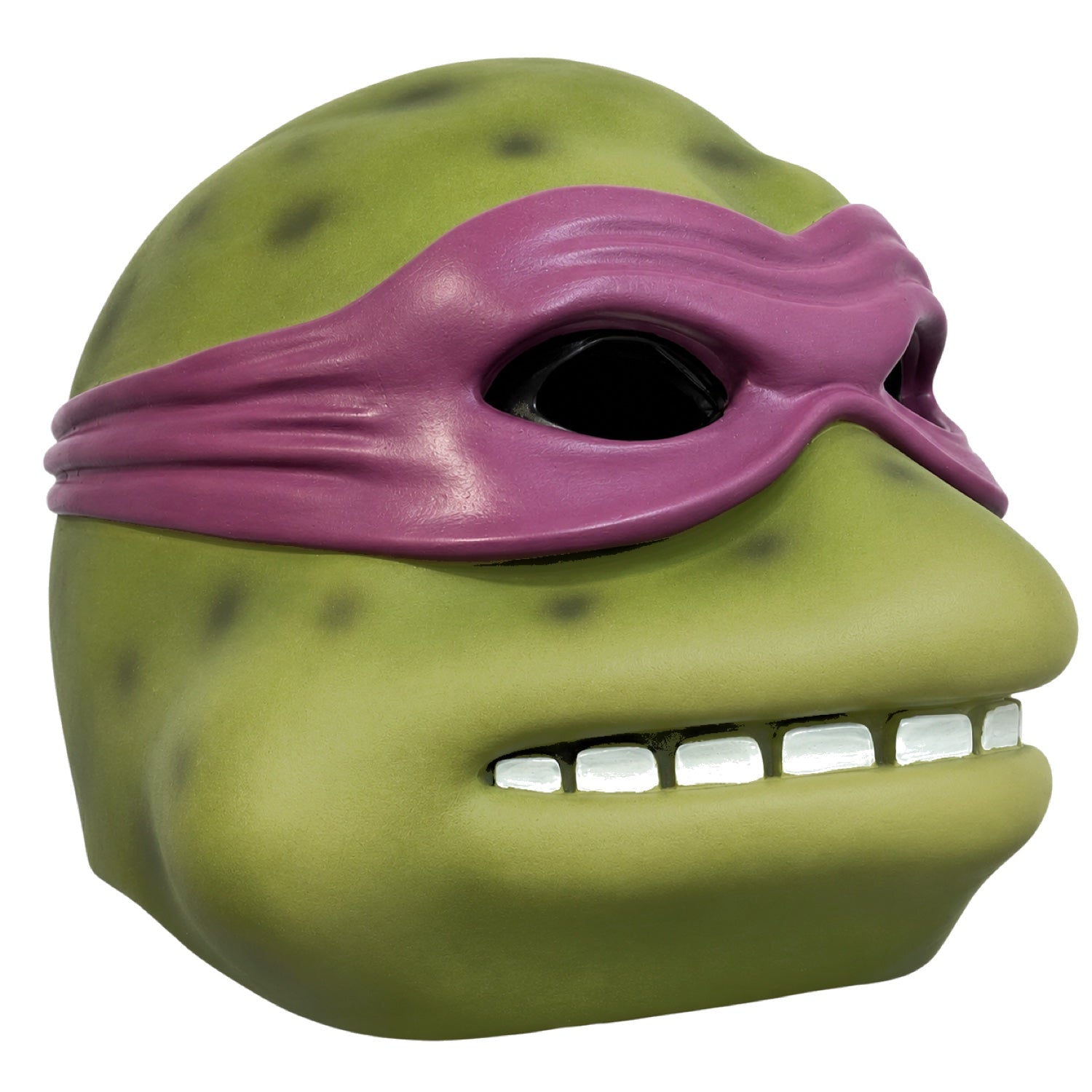 Teenage Mutant Ninja Turtles Donatello resin helmet rear view with purple bandana ties