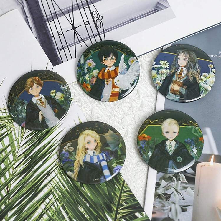 Harry Potter Watercolor Style Tinplate Brooches