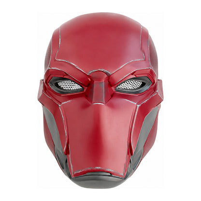 Red Hood helmet front view from Batman Arkham Knight showing Jason Todd eye mesh detail