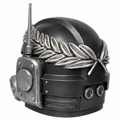 Black Templars marine wearable helmet rear right three-quarter view