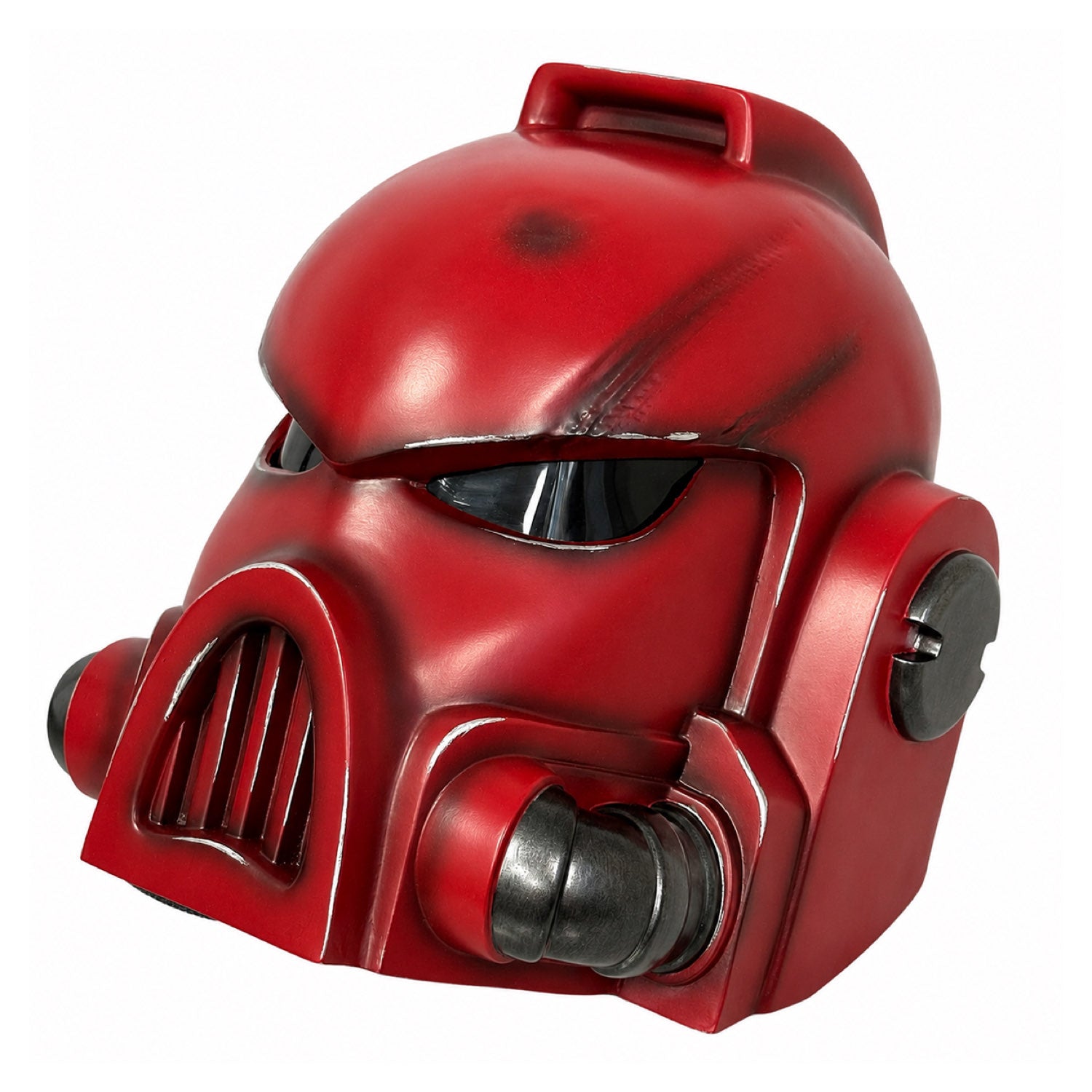 Blood Angels Mk X Helmet With Snarling Grille red variant front three-quarter view