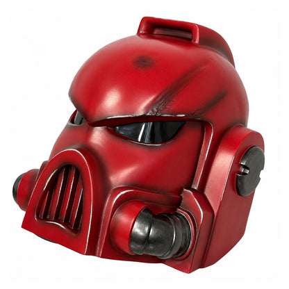 Blood Angels Mk X Helmet With Snarling Grille red variant front three-quarter view