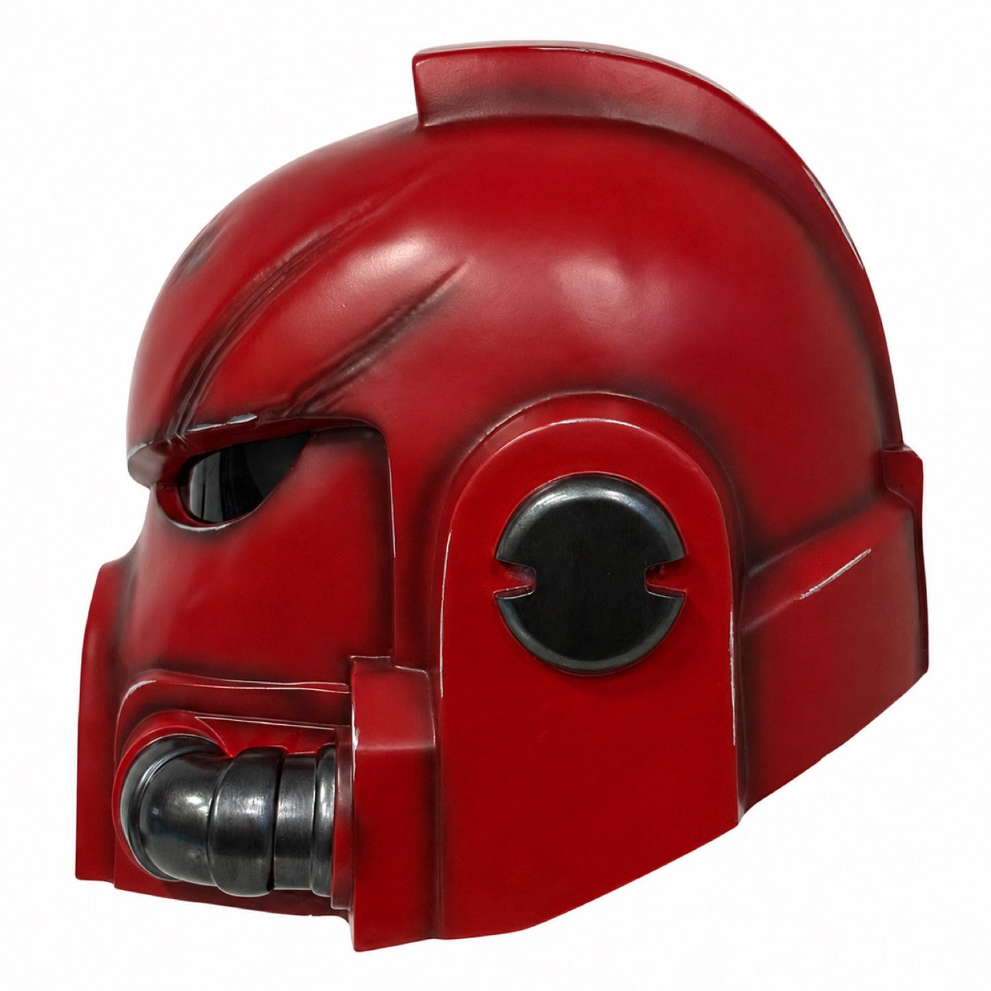 Blood Angels Mk X Helmet With Snarling Grille red variant side profile