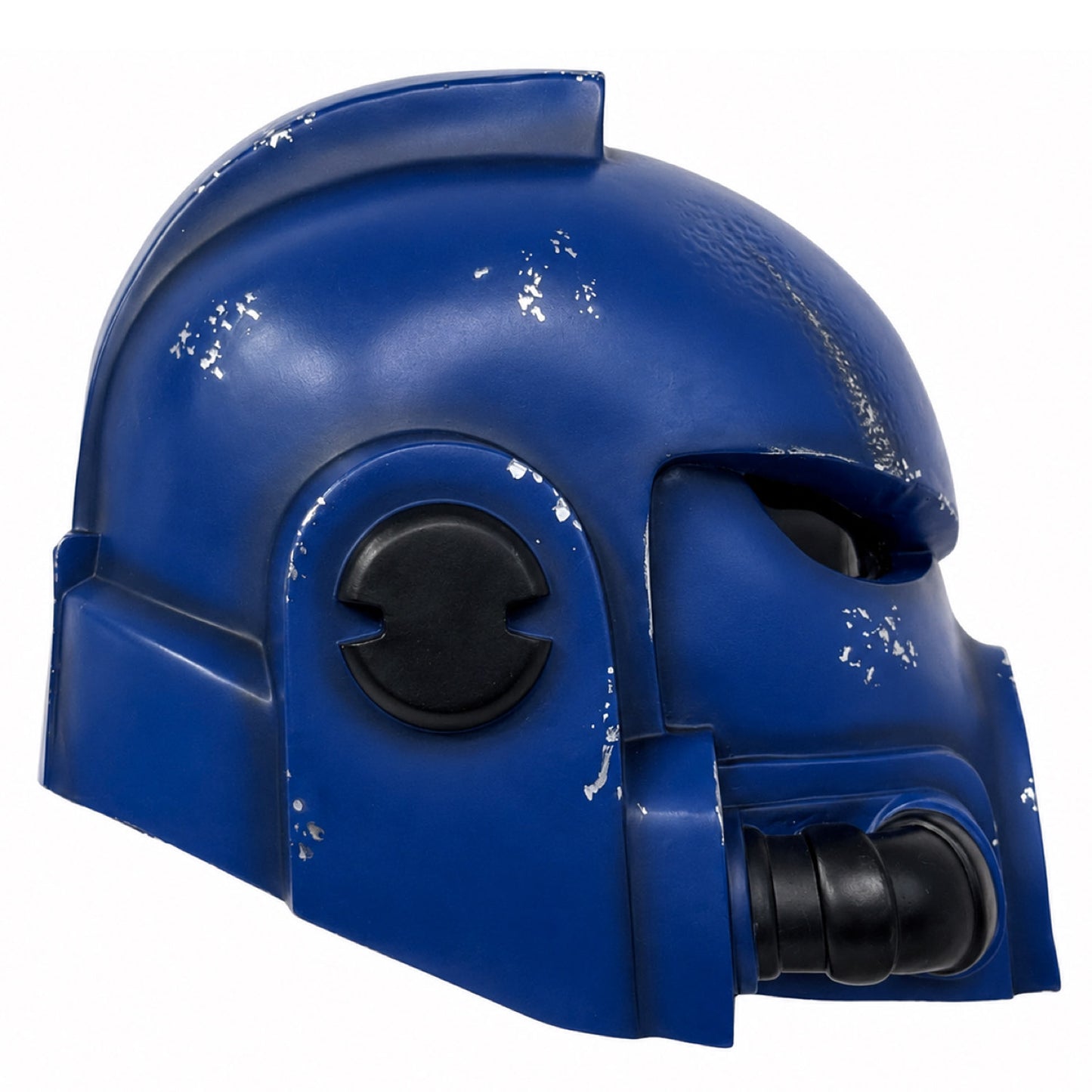 Blood Angels Mk X Helmet With Snarling Grille blue variant rear three-quarter view