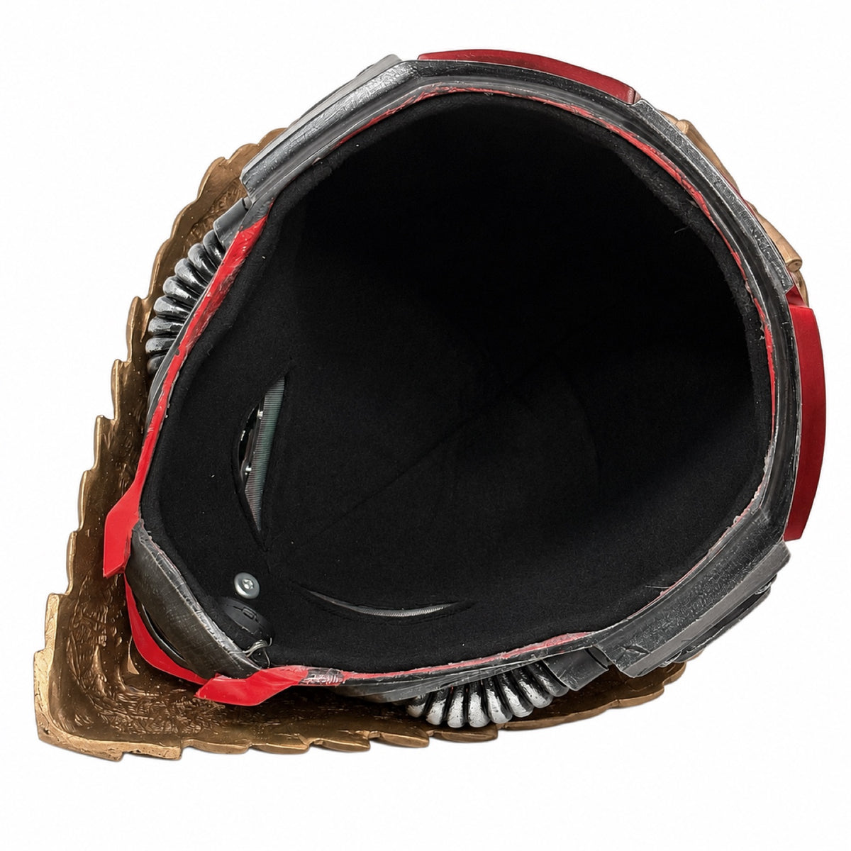 Blood Angels Style Bulwark Relic wearable helmet, padded interior view