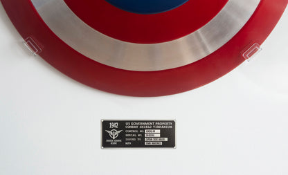 Captain America Shield Wall Mount and Serial Plate Property Tag