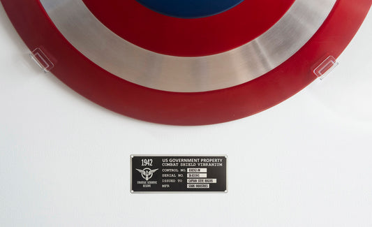 Captain America Shield Wall Mount and Serial Plate Property Tag
