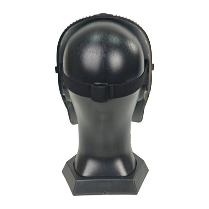 Doctor Doom wearable resin mask on display stand, rear view
