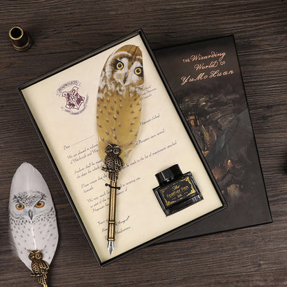 Harry Potter Hedwig's Head Portrait Dip Pen With Feather