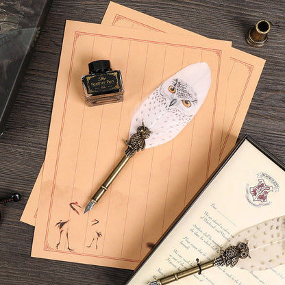 Harry Potter Hedwig's Head Portrait Dip Pen With Feather