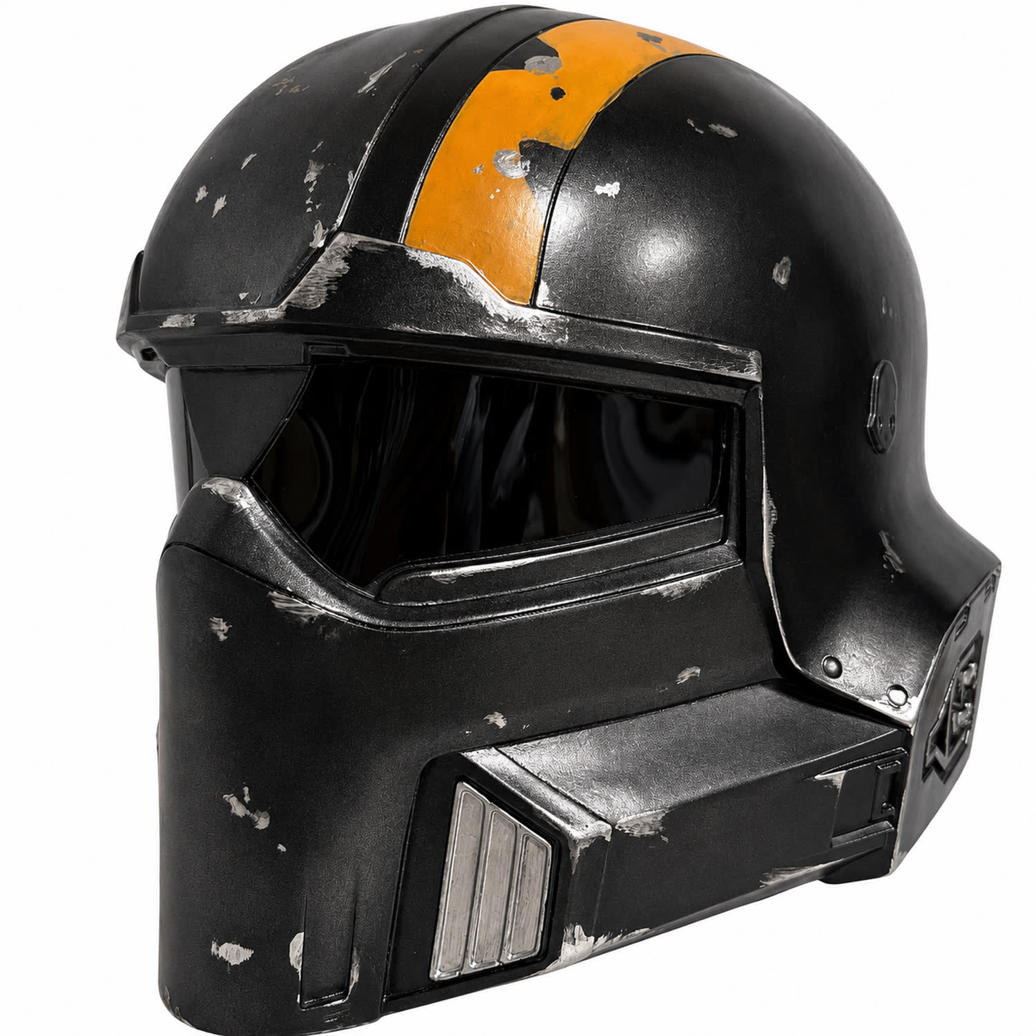 Helldivers 2 B-01 Tactical helmet Style B front left three-quarter view with battle-worn finish