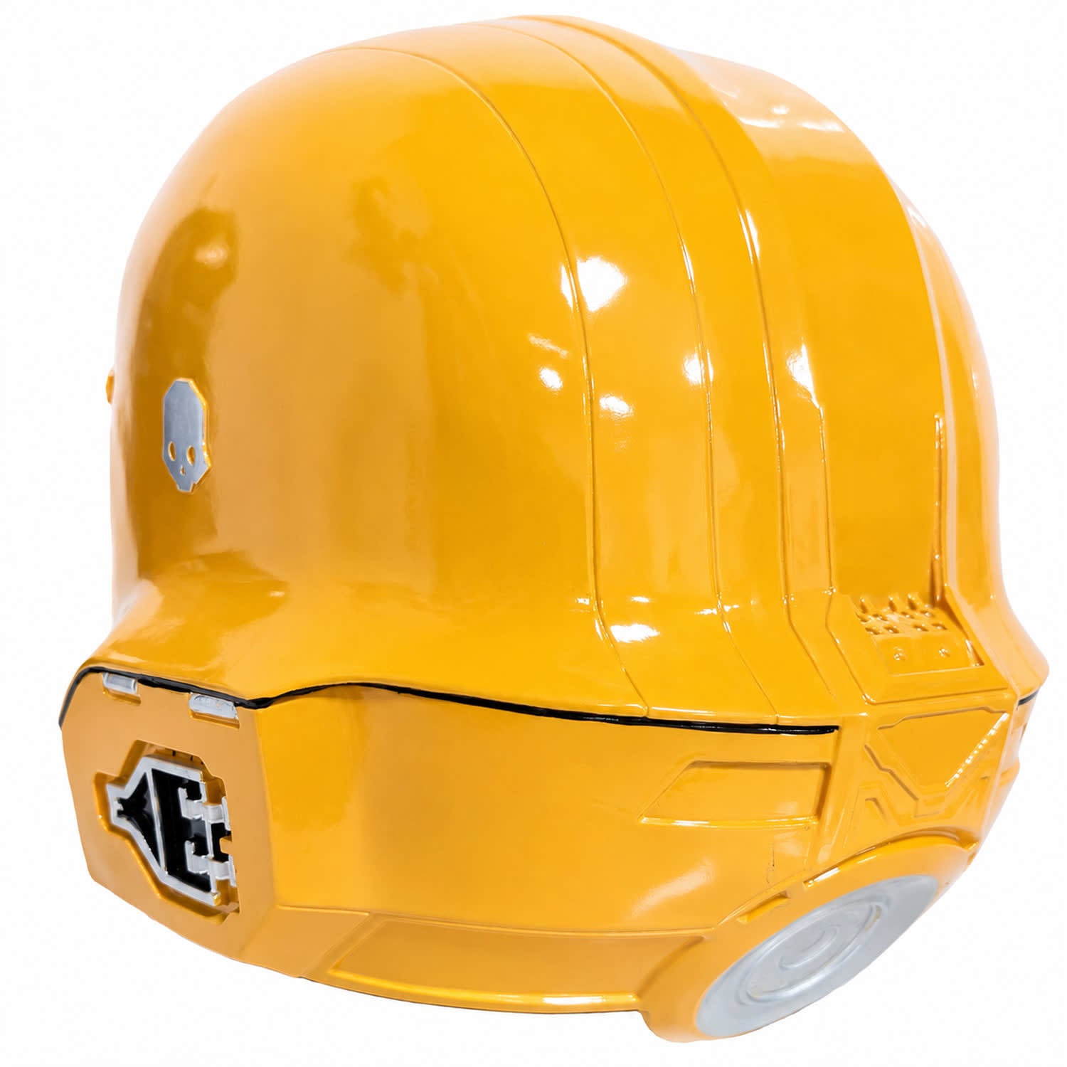 Helldivers 2 TR-40 Gold Eagle helmet rear left three-quarter view