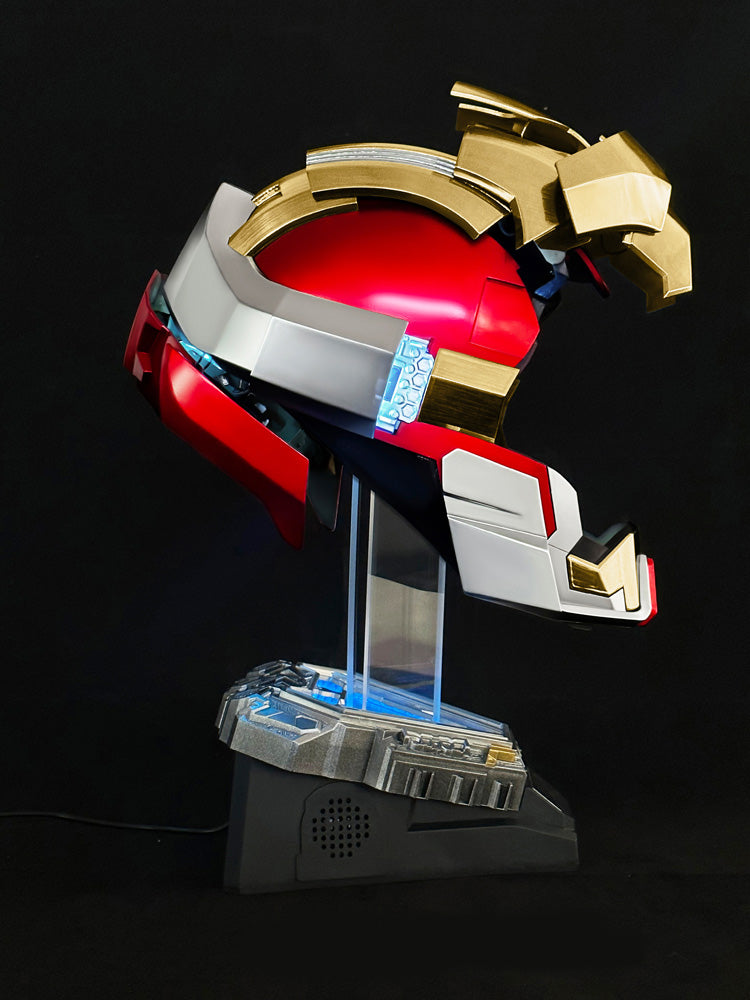 beeken iron man helmet XSociety Gold Iron-Man - MK5 Jarvis Iron-Man Mask Open/ close the mask to make the mask open/ close as a whole and eye lights and ear lights switch in different colors 13 US | 2026 MK17 Life-Size