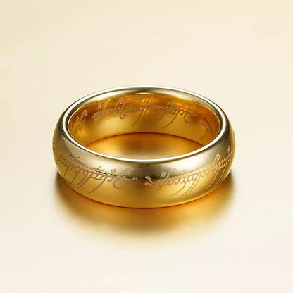 The Lord Of The Rings Tungsten Gold Ring of Power