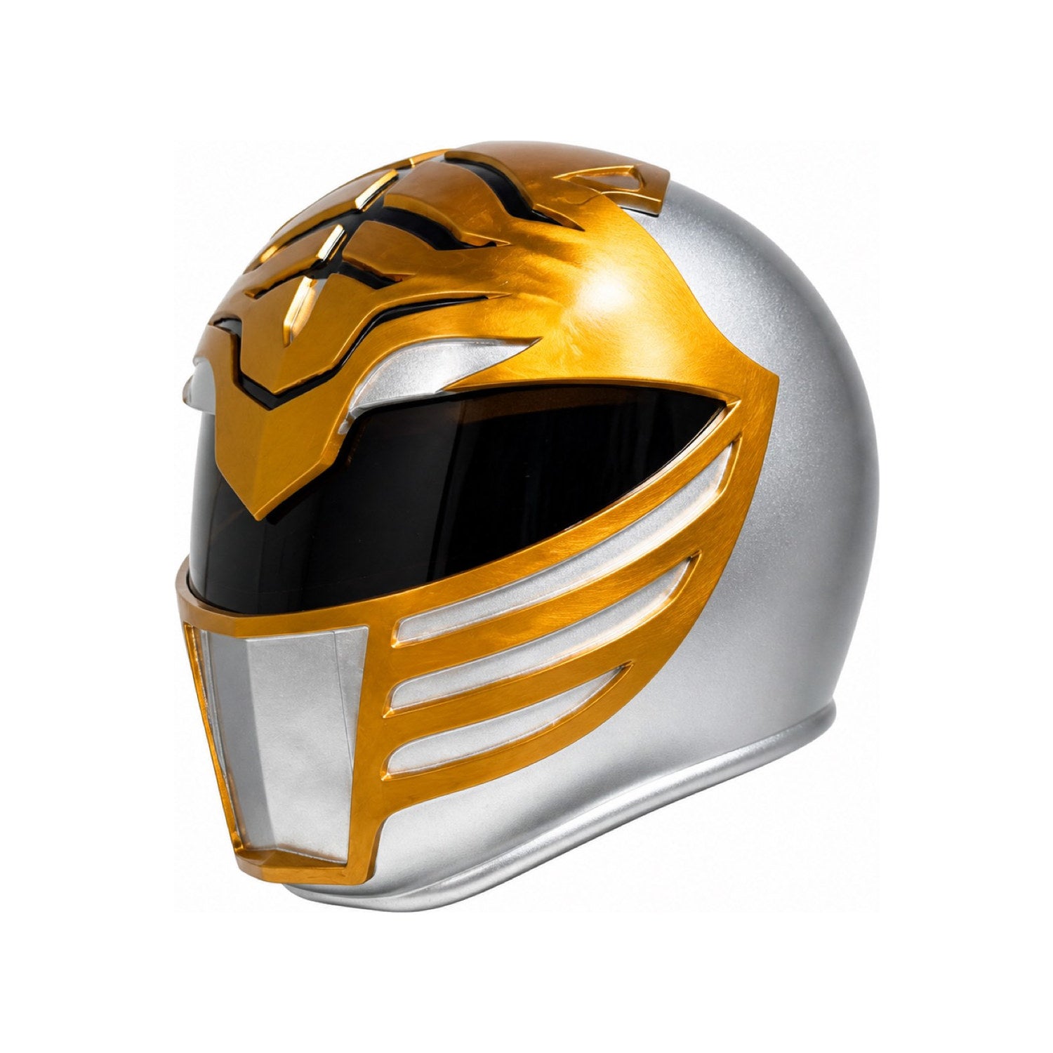 MMPR Power Rangers White Ranger helmet front left three-quarter view
