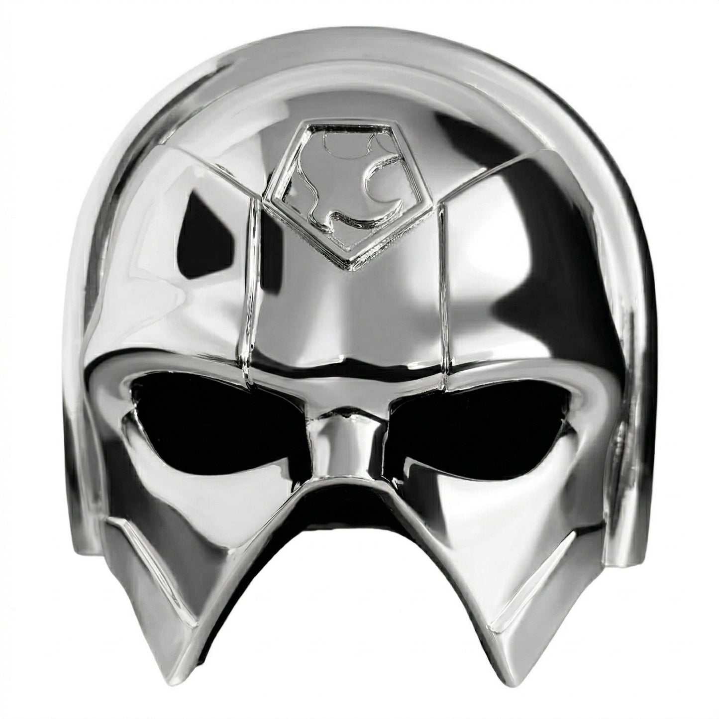 Peacemaker Chrome helmet with a logo on a white background