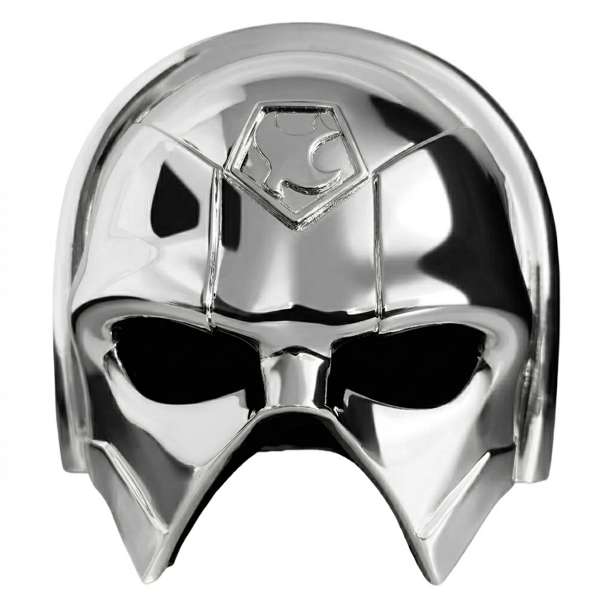 Peacemaker Chrome helmet with a logo on a white background