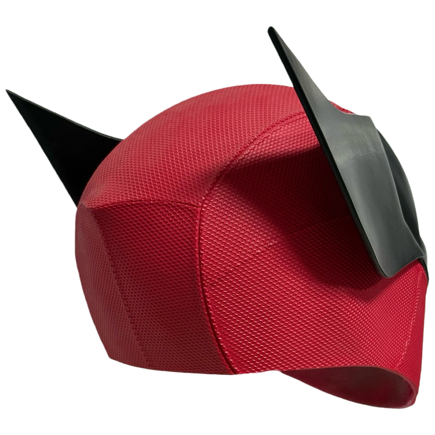 Poolverine Deadpool Wolverine mashup resin mask rear angled view showing textured shell and raised black fins