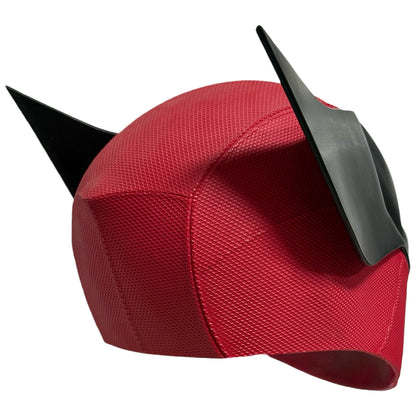 Poolverine Deadpool Wolverine mashup resin mask rear angled view showing textured shell and raised black fins