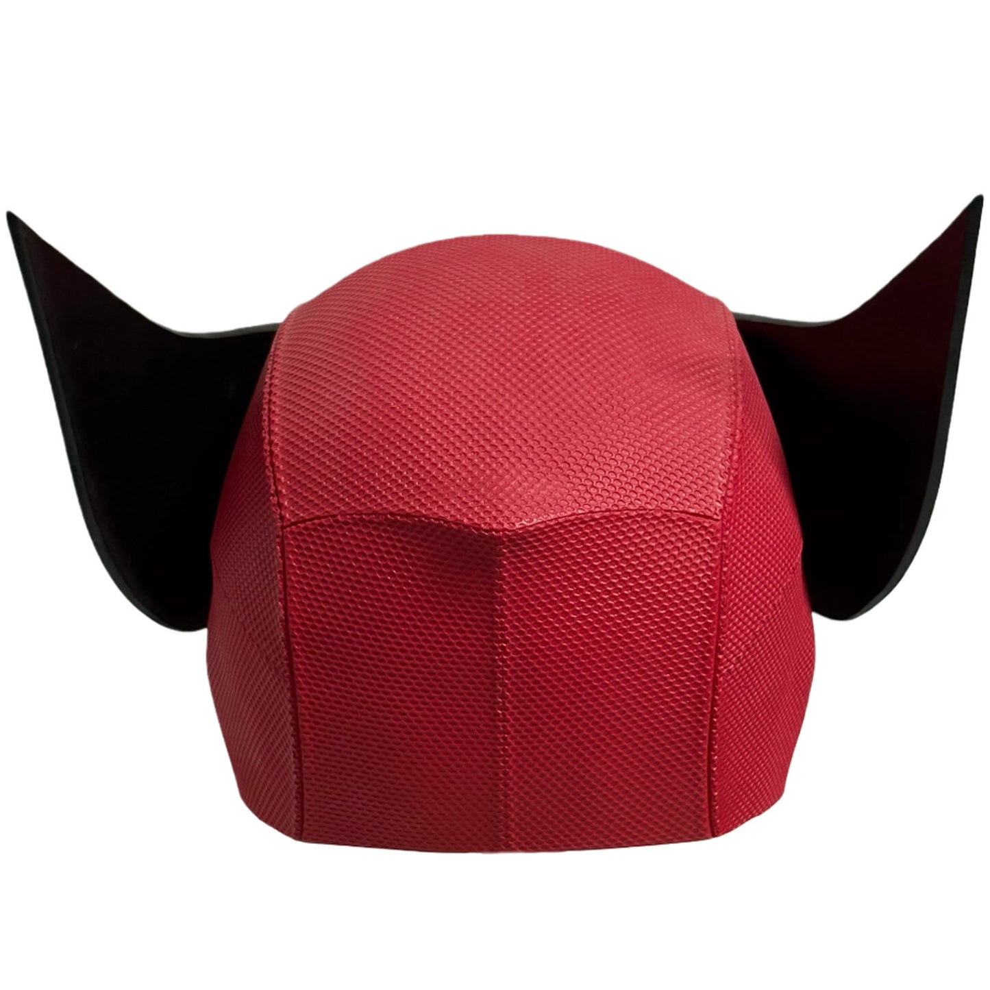 Poolverine Deadpool Wolverine mashup resin mask back view showing textured red shell and symmetrical fins