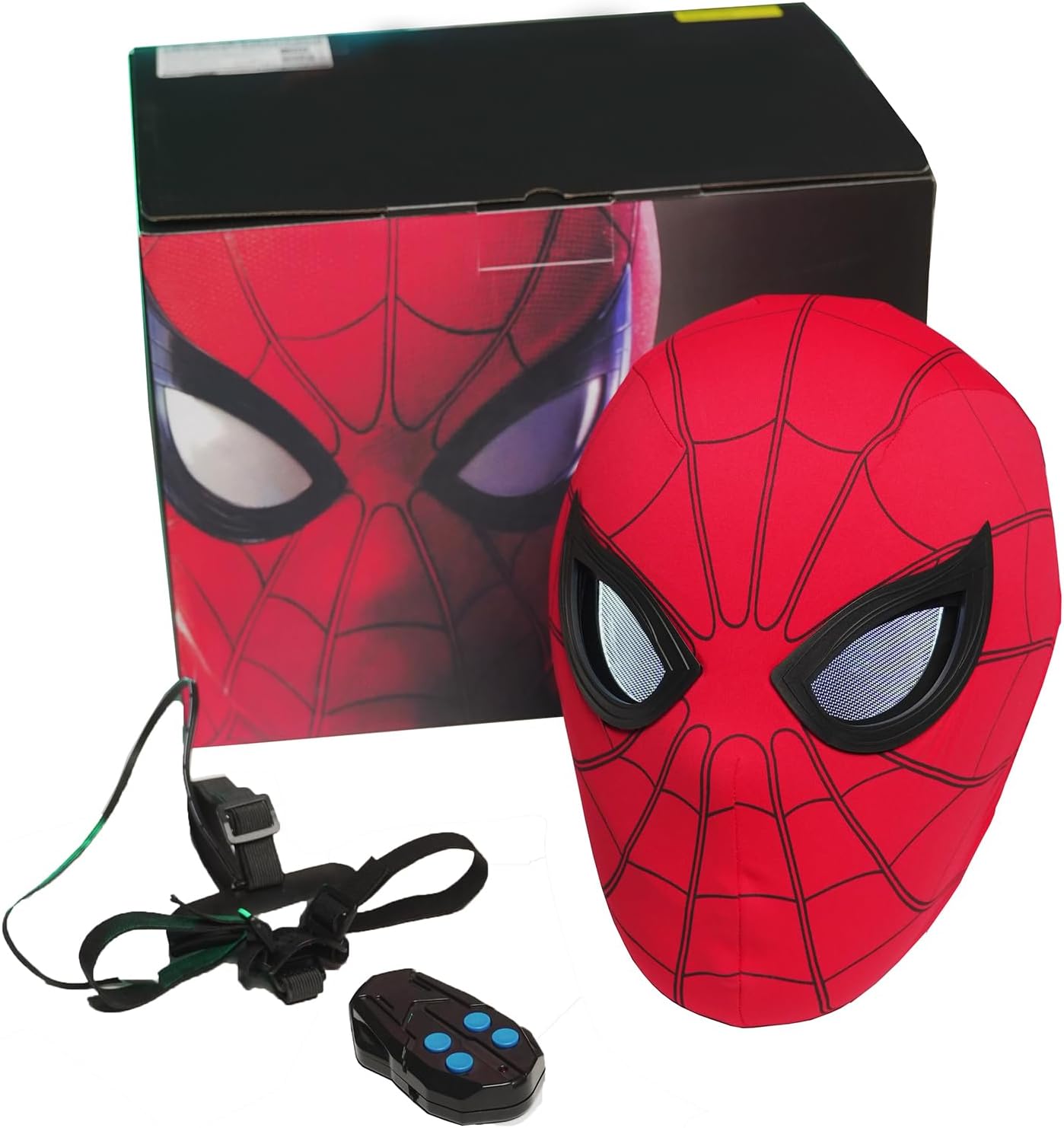 Spiderman Eye Tracking Helmet Eyebow Control Mask Cosplay Costume