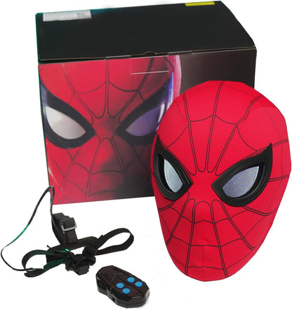 Spiderman Eye Tracking Helmet Eyebow Control Mask Cosplay Costume