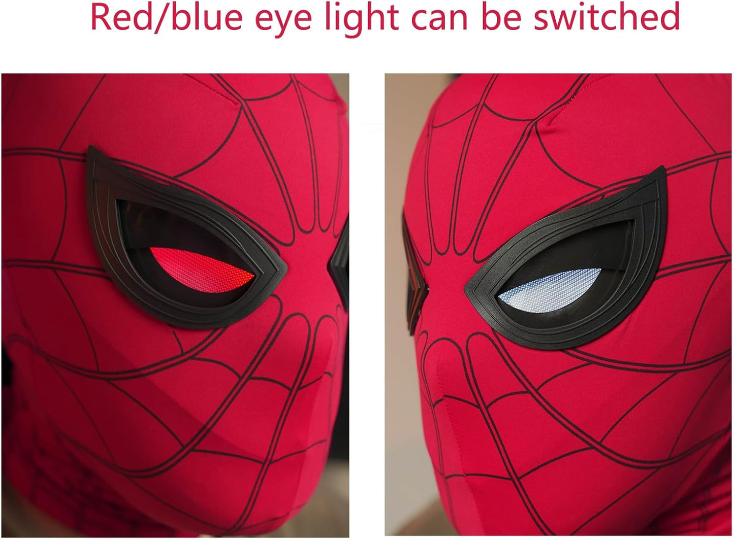 Spiderman Eye Tracking Helmet Eyebow Control Mask Cosplay Costume
