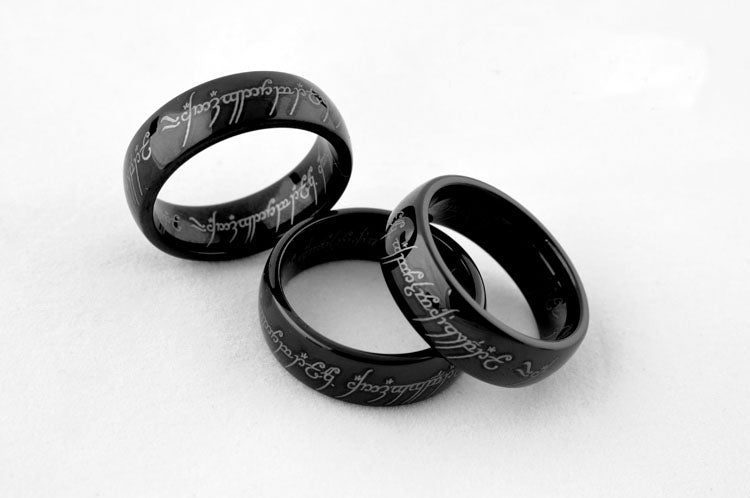 The Lord of the Rings Black Tungsten Gold Ring