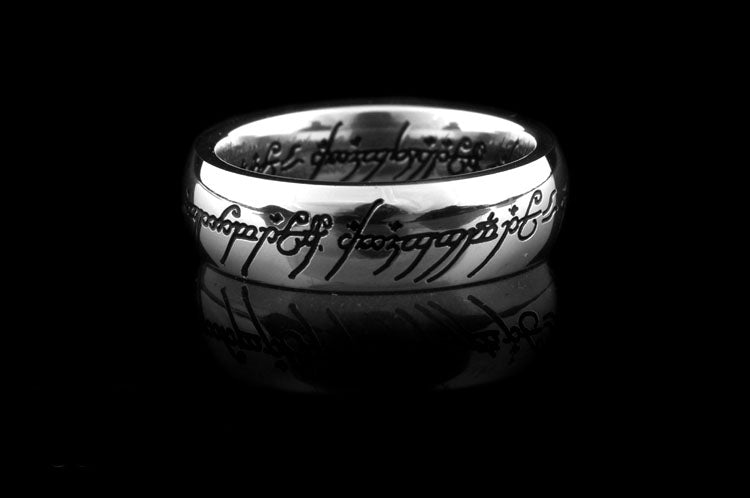 The Lord of the Rings Engraved-character Pure-Titanium Ring