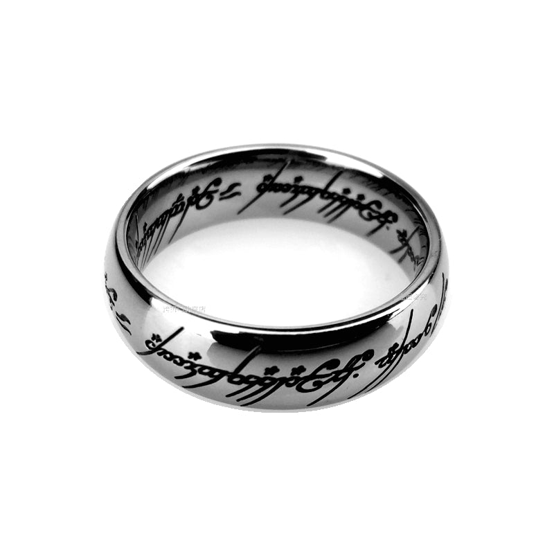 The Lord of the Rings Engraved-character Pure-Titanium Ring