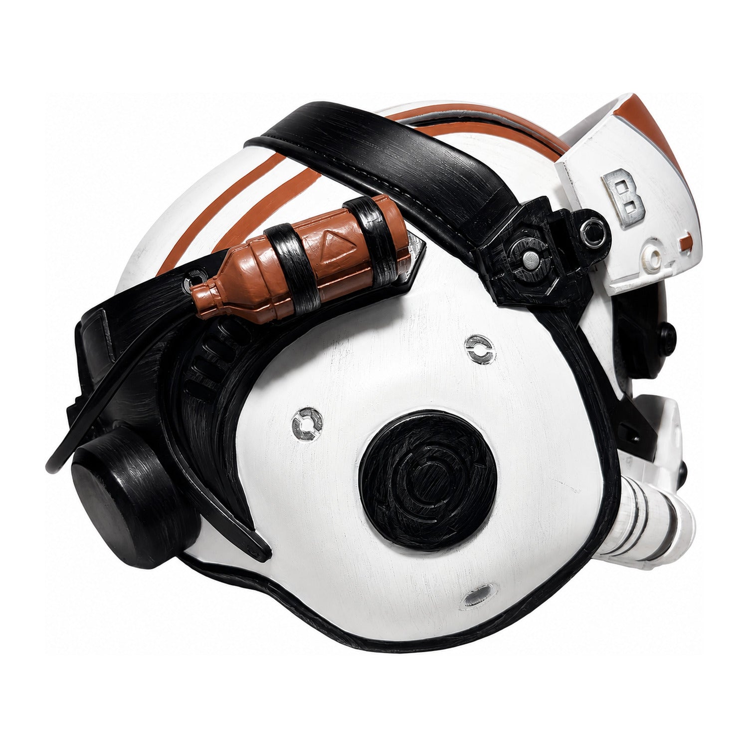 Titanfall 2 Viper Pilot helmet side profile showing orange canister and shell panel