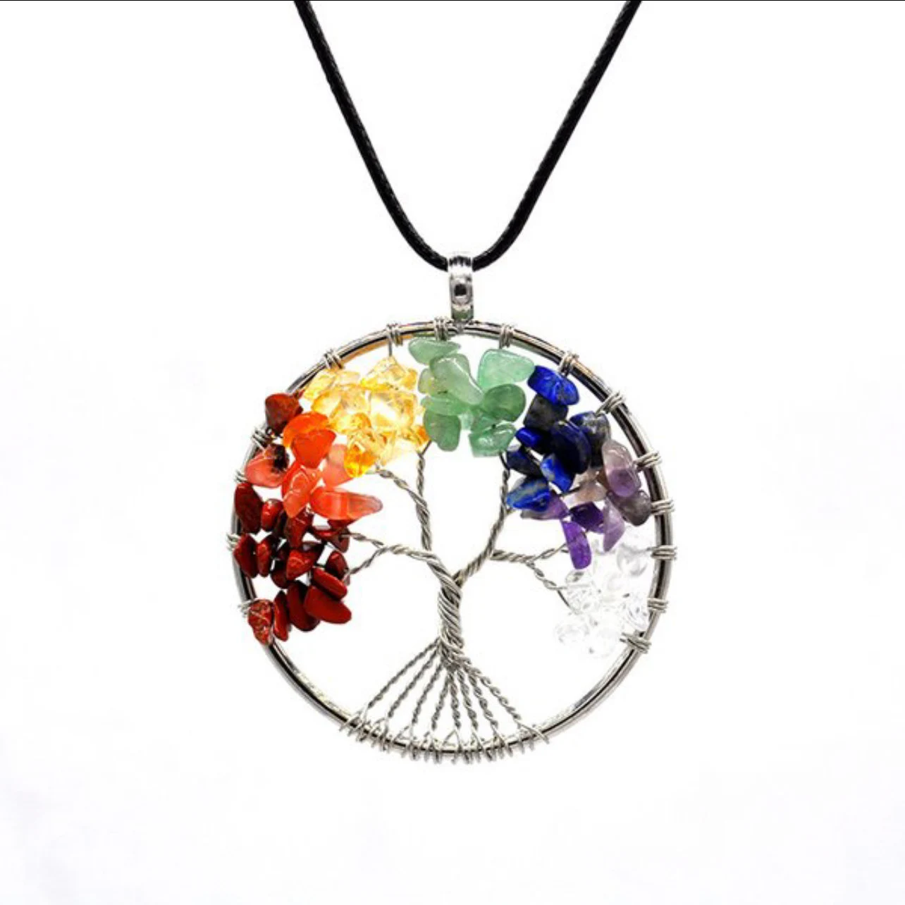 Tree Of Life Energy Agate Stones Handmade Necklace