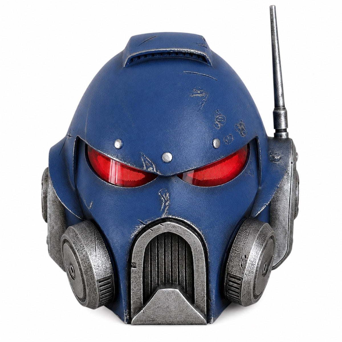 Ultramarines Phobos wearable helmet front view with LED lighting