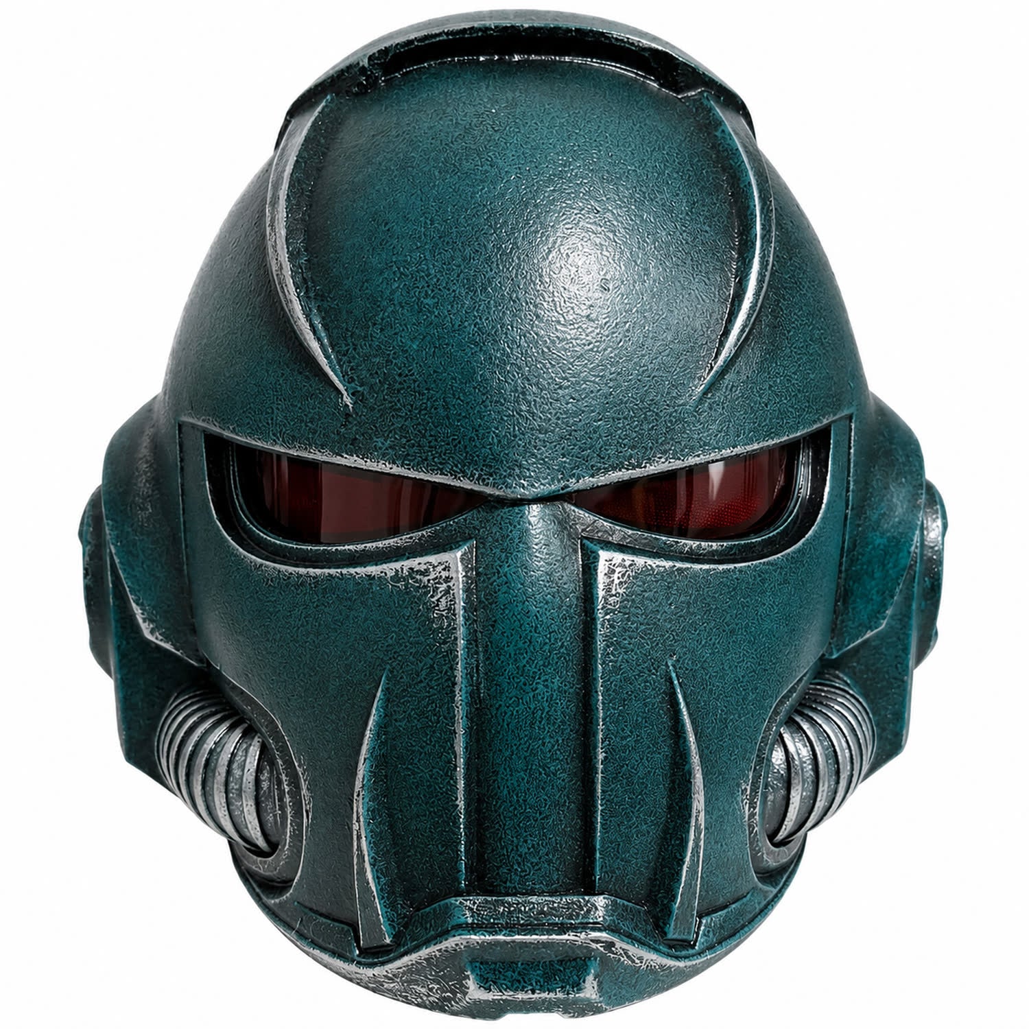 Warhammer 40K Alpha Legion Chaos Marine helmet front view with dark red visor
