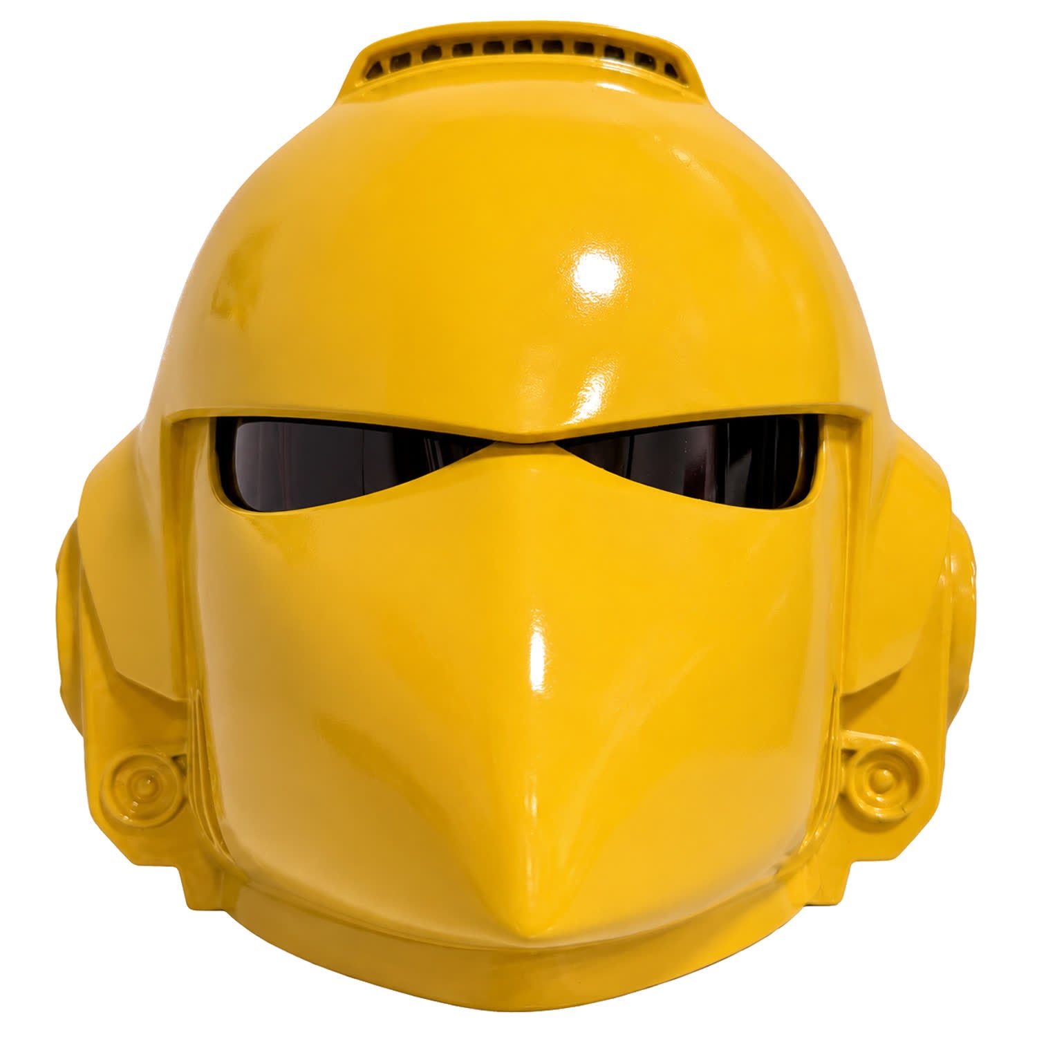 Warhammer 40K Corvus MK VI helmet yellow front view