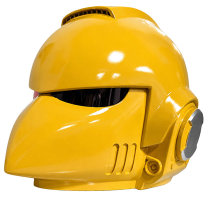 Warhammer 40K Corvus MK VI helmet yellow right front view