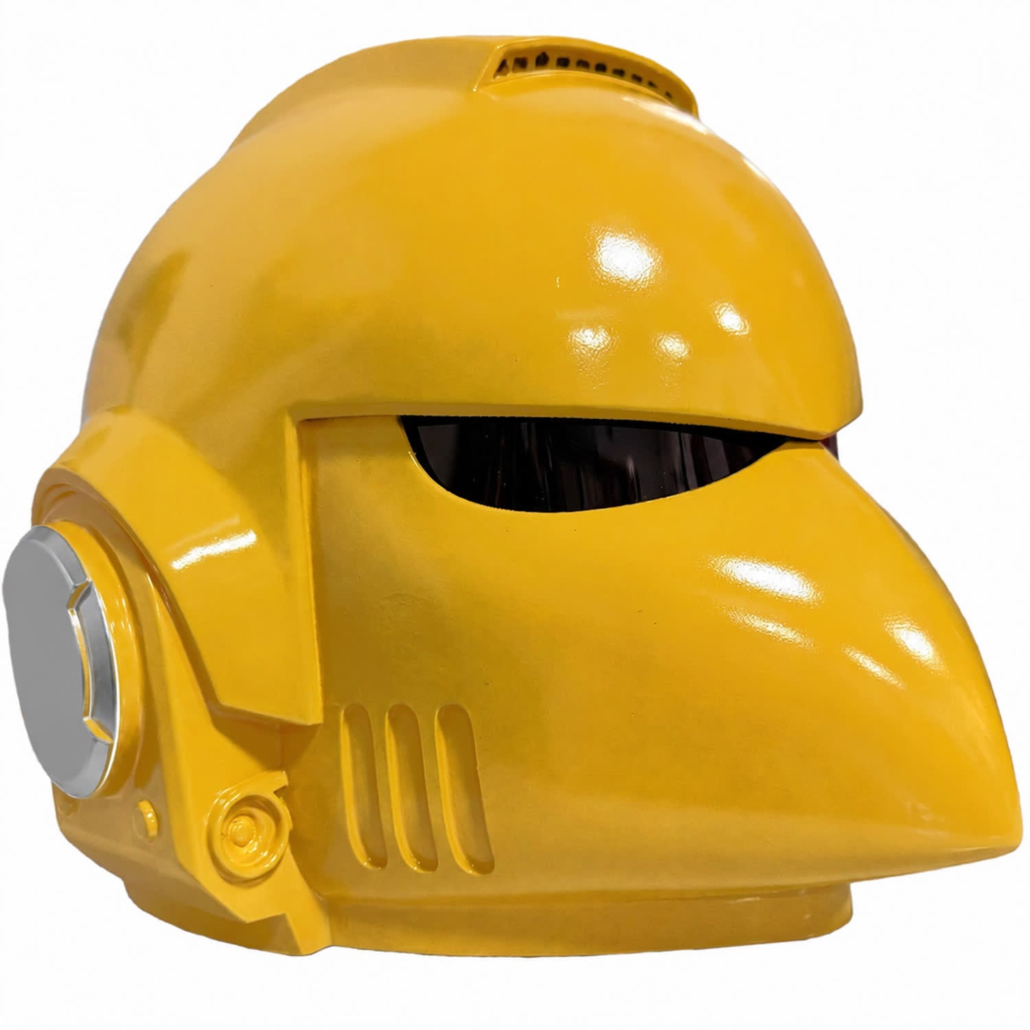 Warhammer 40K Corvus MK VI helmet yellow left front view