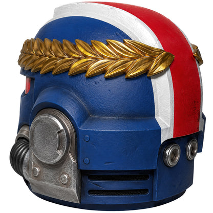 Warhammer 40K Demetrian Titus helmet Lieutenant Titus variant rear left three-quarter view