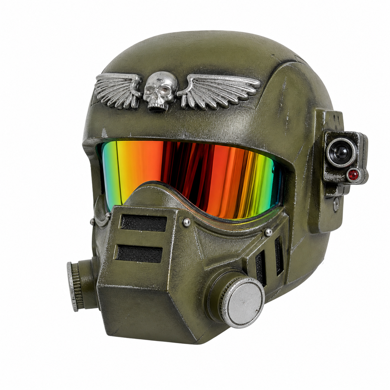 Warhammer 40K Imperial Guard Kasrkin helmet front right three-quarter view