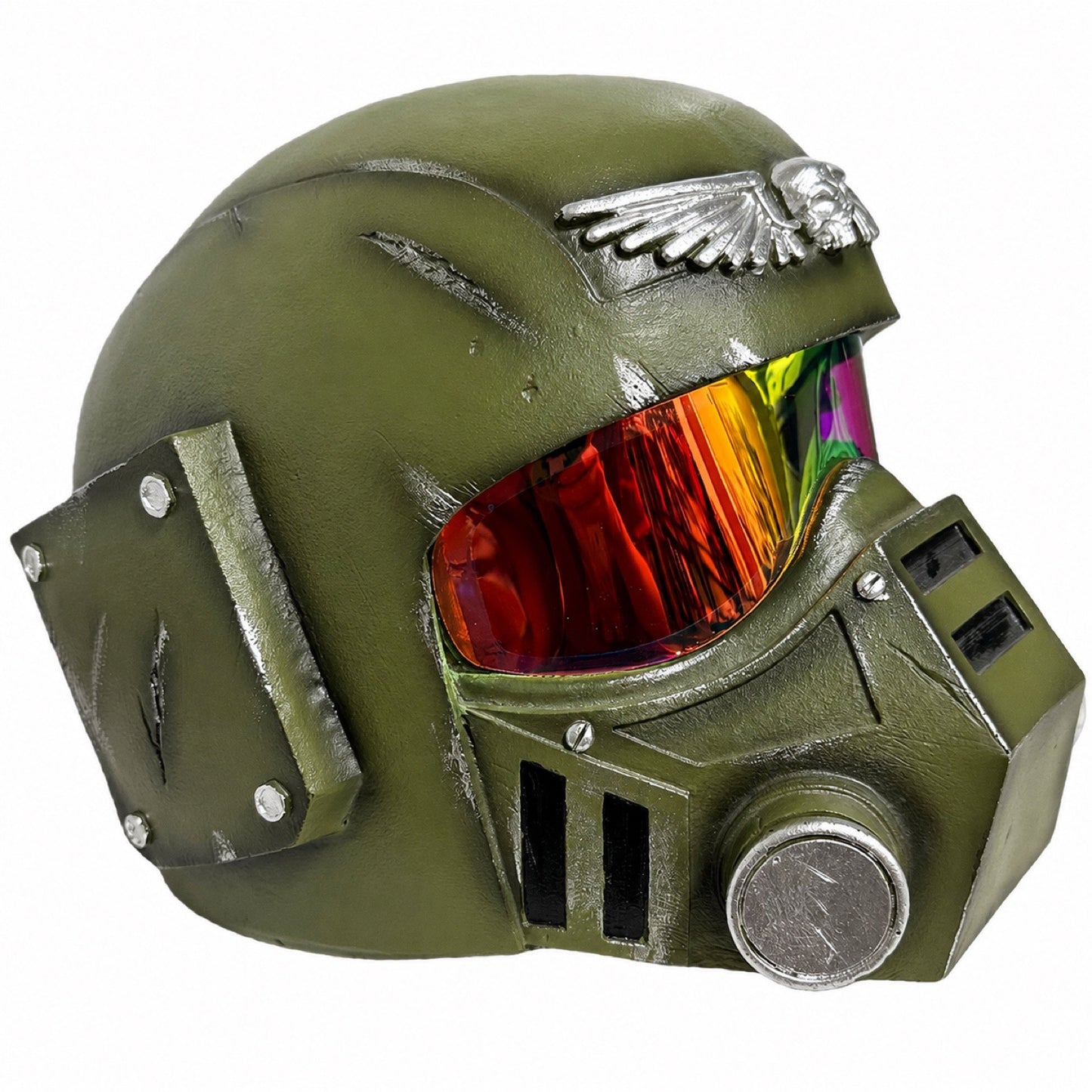 Warhammer 40K Imperial Guard Kasrkin helmet front left three-quarter view