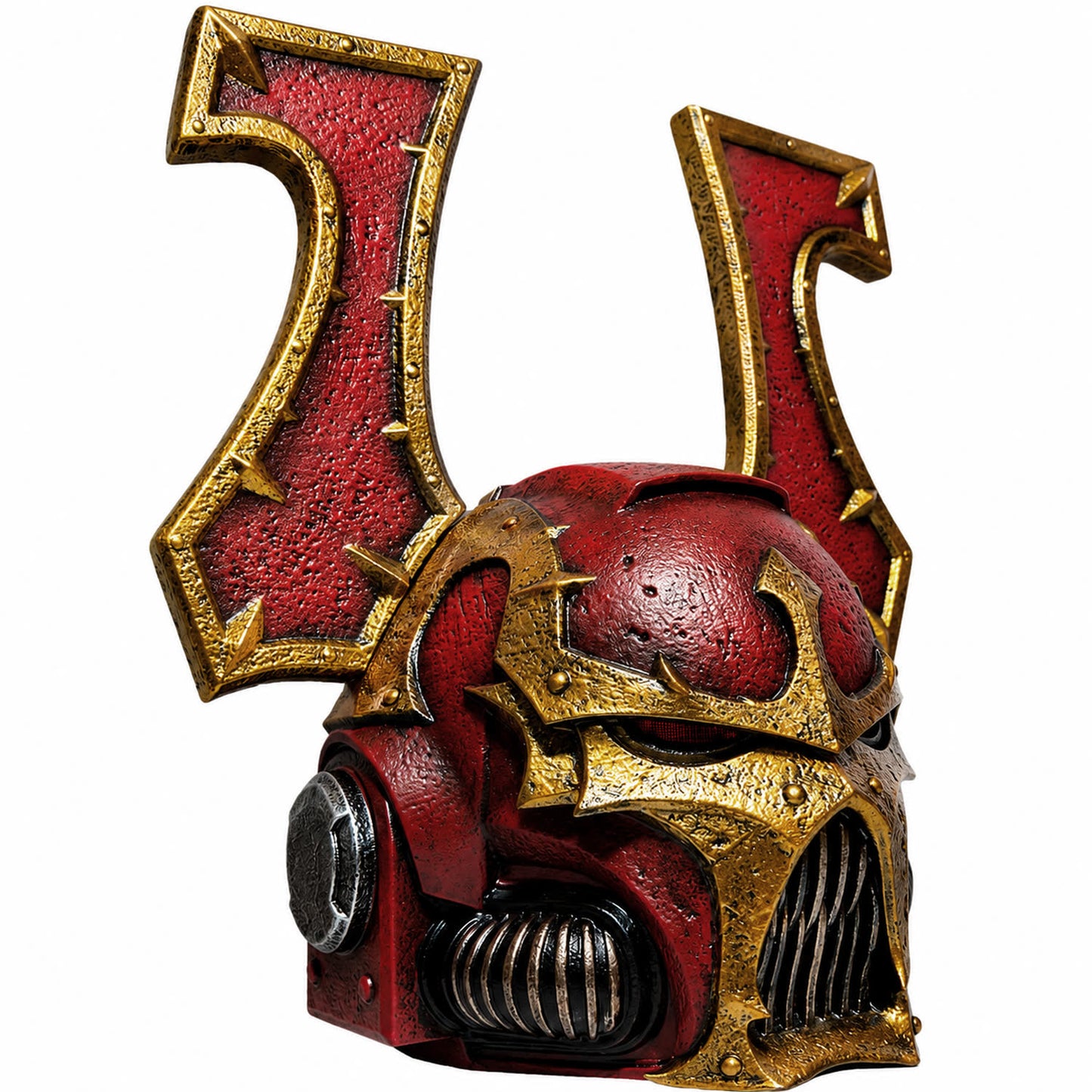 Warhammer 40K Khorne Berzerker miniature helmet front left three-quarter view