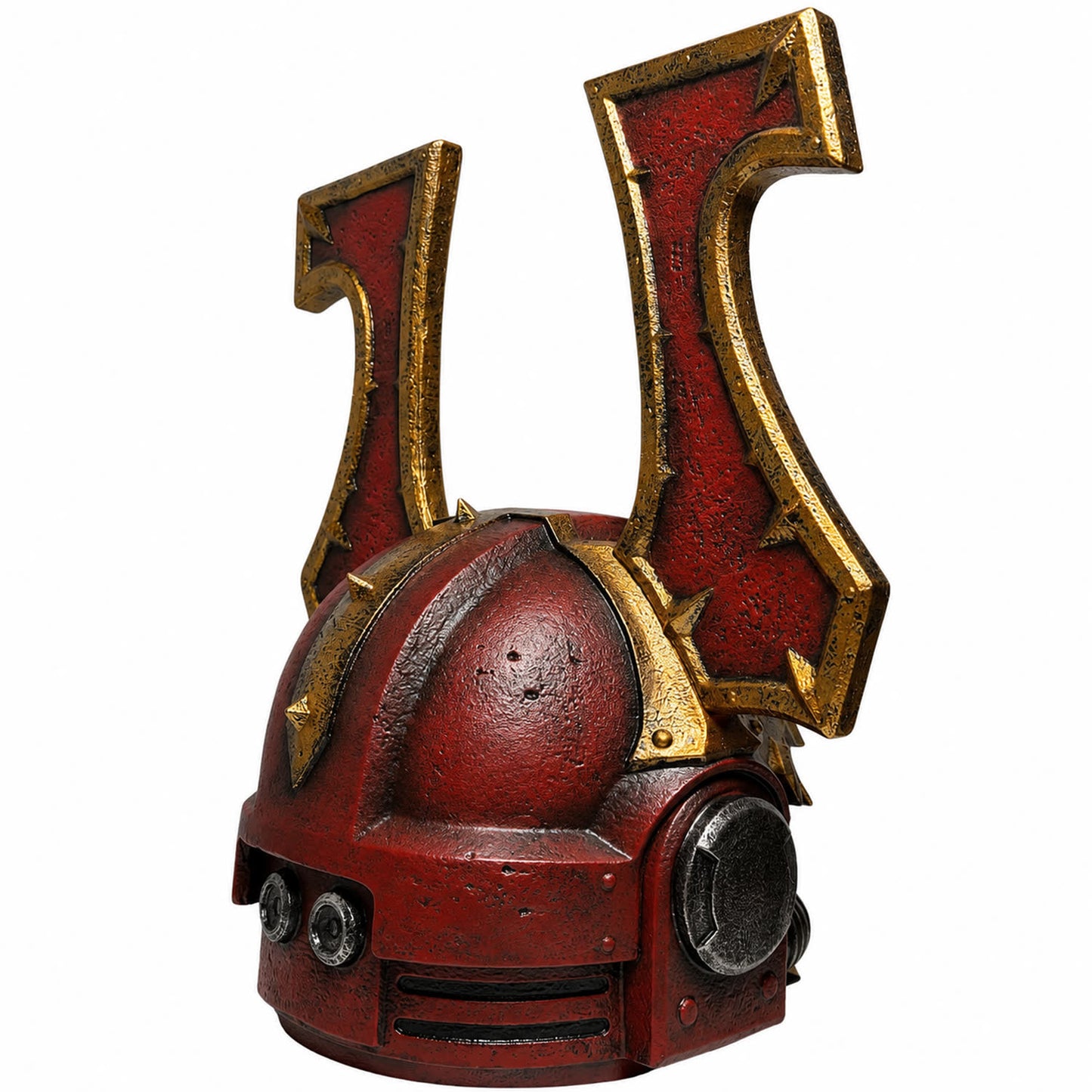 Warhammer 40K Khorne Berzerker miniature helmet rear left three-quarter view