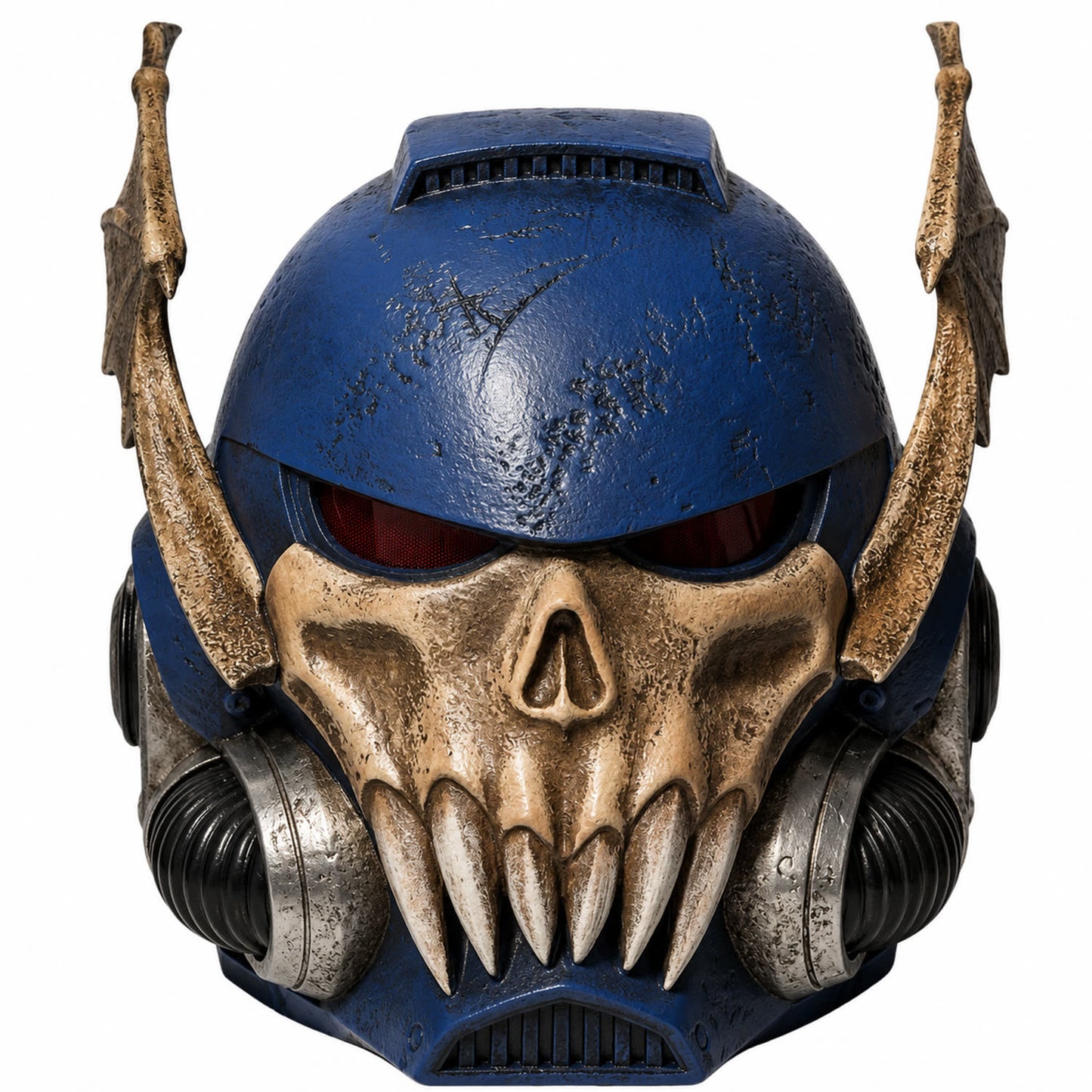 Warhammer 40K Night Lord helmet blue front view, no LED