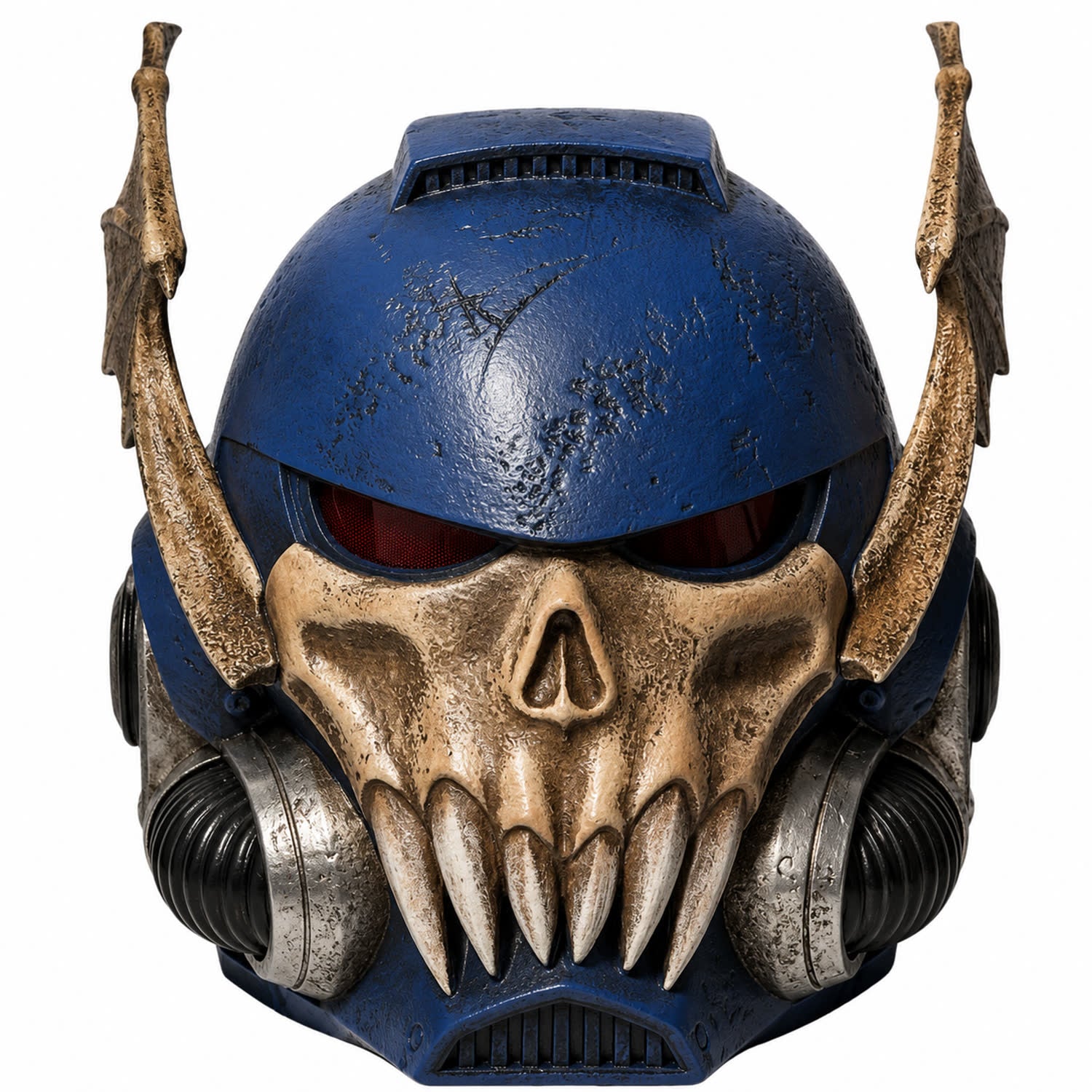 Warhammer 40K Night Lord helmet blue front view, no LED