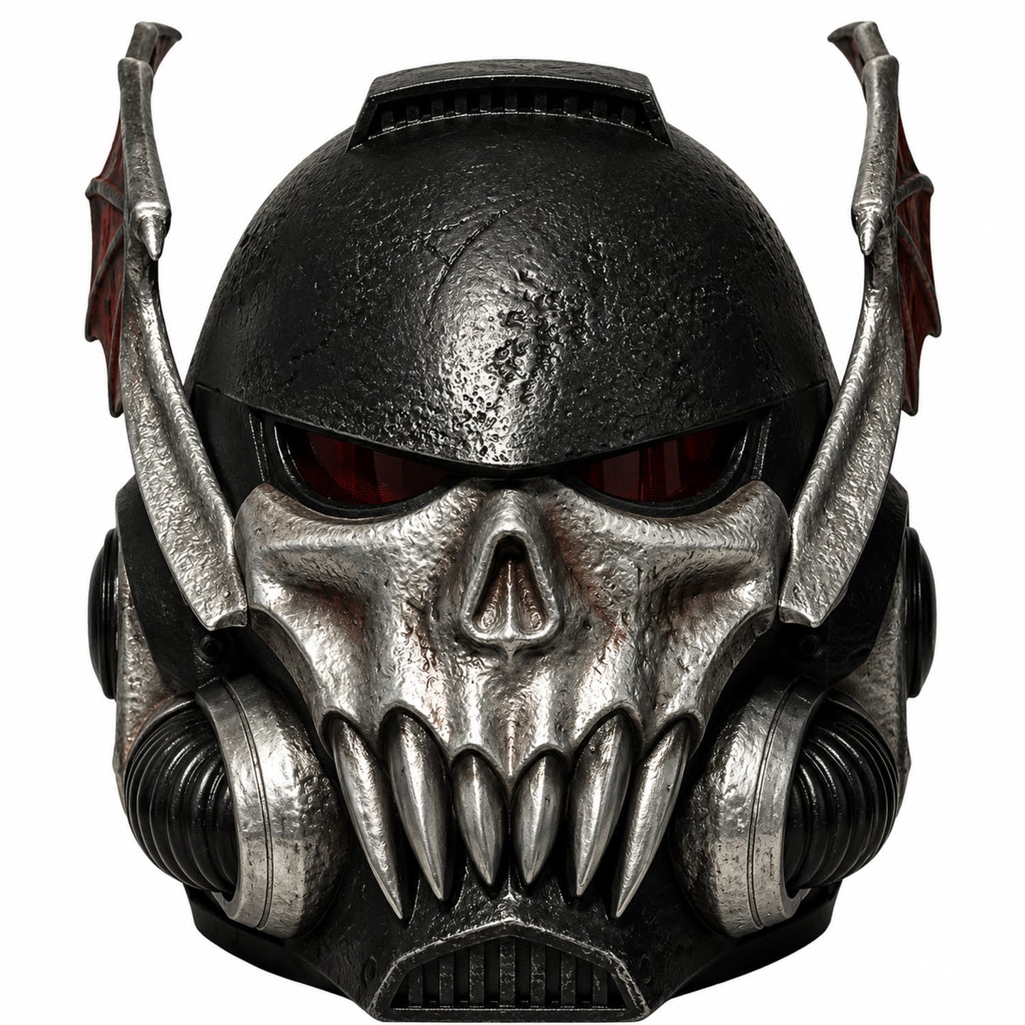 Warhammer 40K Night Lord helmet black front view, no LED