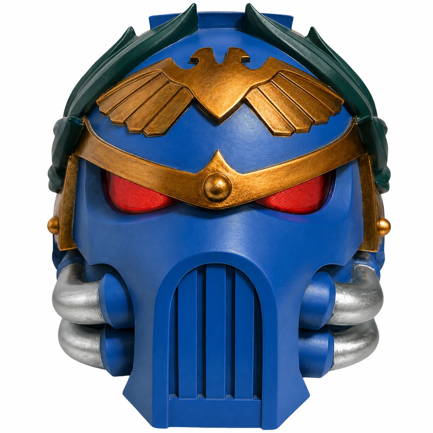 Warhammer 40K Roboute Guilliman helmet front view with LED